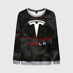 Свитшот мужской Tesla Sport Logo, цвет: 3D-меланж