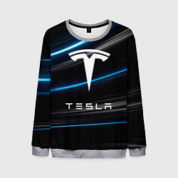 Свитшот мужской Tesla - Неоновые полосы, цвет: 3D-меланж