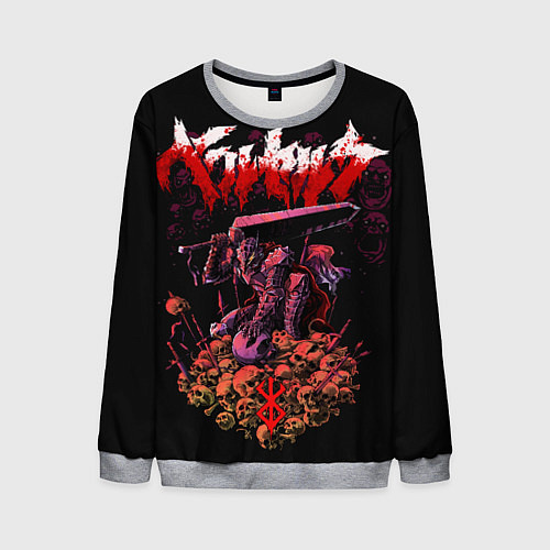 Мужской свитшот Берсерк на черепах Berserk Клеймо / 3D-Меланж – фото 1