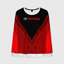 Свитшот мужской Toyota Красная текстура, цвет: 3D-белый