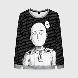 Свитшот мужской One Punch Man - Сайтама Ванпанчмен, цвет: 3D-меланж
