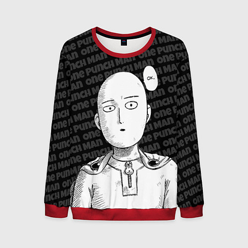 Мужской свитшот One Punch Man - Сайтама Ванпанчмен / 3D-Красный – фото 1