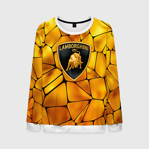 Мужской свитшот Lamborghini Gold плиты / 3D-Белый – фото 1