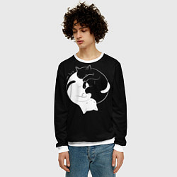 Свитшот мужской Бесконечная любовь Endless kitty love, цвет: 3D-белый — фото 2