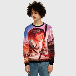 Свитшот мужской Horizon Forbidden West game poster, цвет: 3D-черный — фото 2