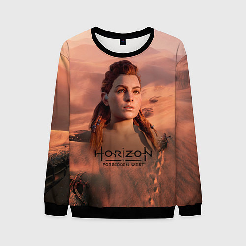 Мужской свитшот Aloy Horizon Forbidden Zero Dawn / 3D-Черный – фото 1