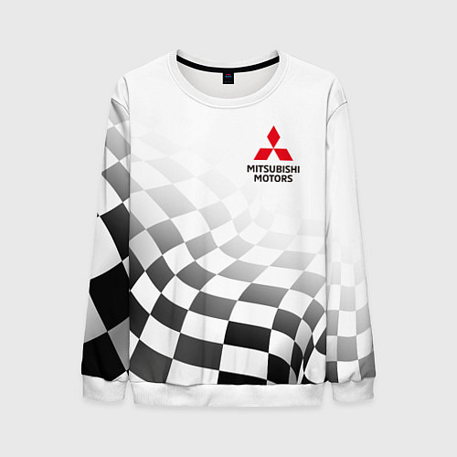 Мужской свитшот Митсубиси Mitsubishi финишный флаг / 3D-Белый – фото 1