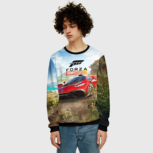 Мужской свитшот Forza Horizon 5 AMG / 3D-Черный – фото 3