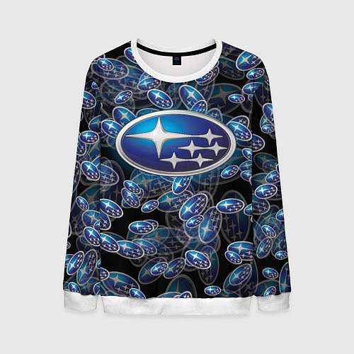 Мужской свитшот SUBARU BIG LOGO PATTERN / 3D-Белый – фото 1