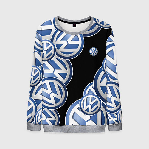 Мужской свитшот Volkswagen logo Pattern / 3D-Меланж – фото 1
