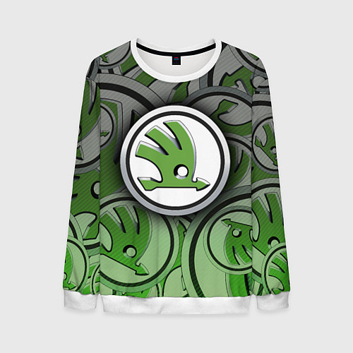 Мужской свитшот Skoda Carbone Pattern / 3D-Белый – фото 1