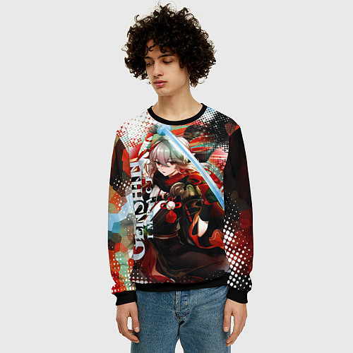 Мужской свитшот Каэдэхара Кадзуха-странствующий самурай / 3D-Черный – фото 3