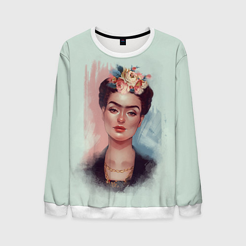 Мужской свитшот Фрида Кало де Ривера / 3D-Белый – фото 1