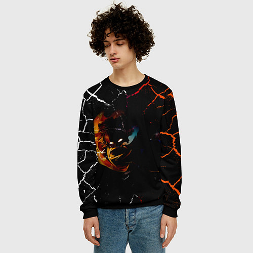 Мужской свитшот КЛИНОК РАССЕКАЮЩИЙ ДЕМОНОВ Зеницу Агацума / 3D-Черный – фото 3