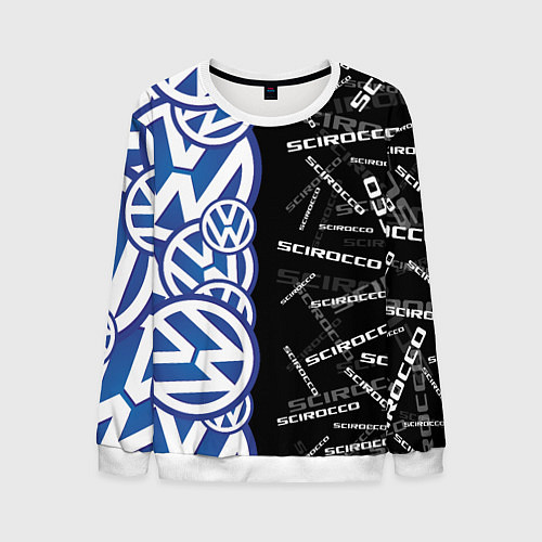 Мужской свитшот Volkswagen Scirocco Half Pattern / 3D-Белый – фото 1