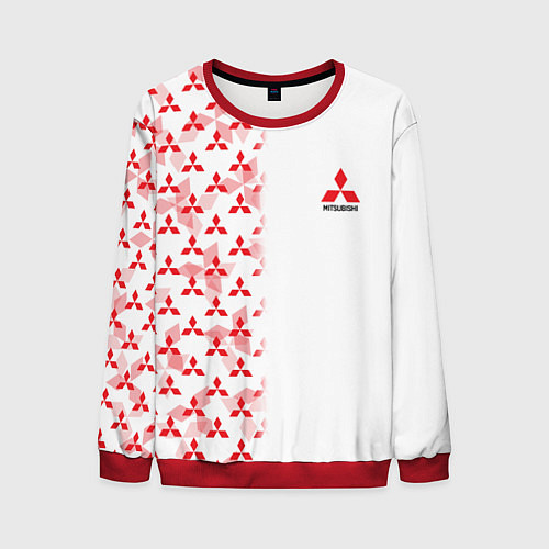 Мужской свитшот Mitsubishi Mini logo Half pattern / 3D-Красный – фото 1