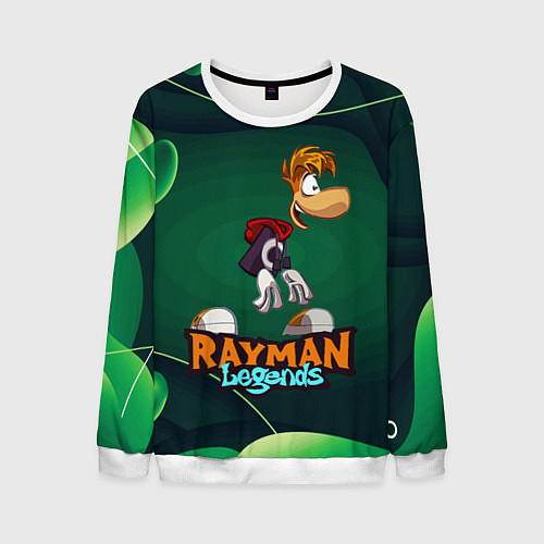 Мужской свитшот Rayman Legends Green / 3D-Белый – фото 1