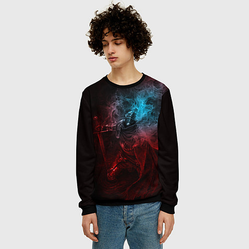 Мужской свитшот Погасший рыцарь Elden Ring / 3D-Черный – фото 3