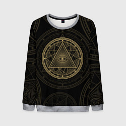 Свитшот мужской Всевидящее око Лучезарная дельта, цвет: 3D-меланж
