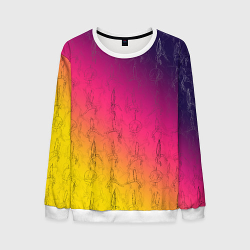 Мужской свитшот Паттерн с воздушной гимнастикой / 3D-Белый – фото 1