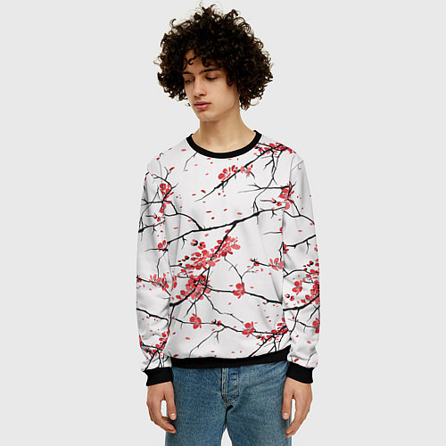 Мужской свитшот Осенние деревья / 3D-Черный – фото 3