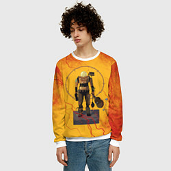 Свитшот мужской Командо с гитарой, цвет: 3D-белый — фото 2