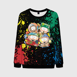 Свитшот мужской Мультфильм Южный парк персонажи South Park, цвет: 3D-черный
