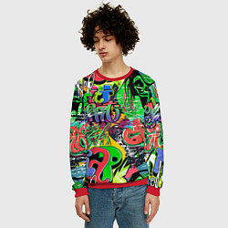 Свитшот мужской Граффити с черепами, цвет: 3D-красный — фото 2