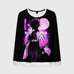 Свитшот мужской Шинобу Кочо силуэт Клинок рассекающего демона, цвет: 3D-белый