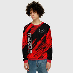 Свитшот мужской Mazda Мазда красно черный, цвет: 3D-красный — фото 2