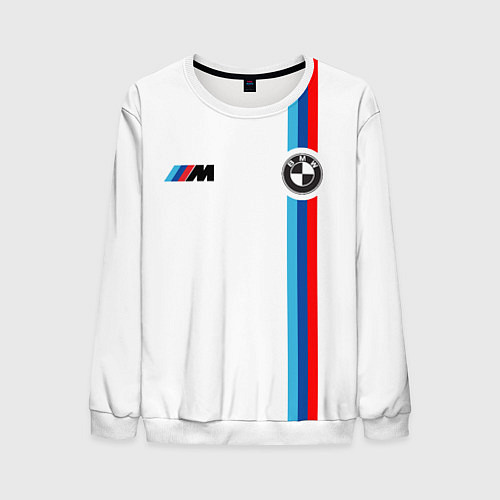 Мужской свитшот БМВ 3 STRIPE BMW WHITE / 3D-Белый – фото 1