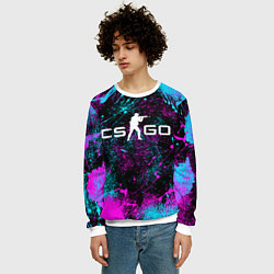 Свитшот мужской КС ГО НЕОН CS GO NEON, цвет: 3D-белый — фото 2