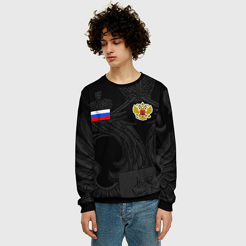 Мужской свитшот ФОРМА РОССИИ RUSSIA UNIFORM / 3D-Черный – фото 3