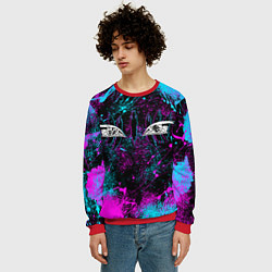 Свитшот мужской ГЛАЗА АКАЗЫ ГЛИТЧ, цвет: 3D-красный — фото 2