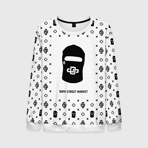 Мужской свитшот Узор White Dope Ski Mask Dope Street Market / 3D-Белый – фото 1