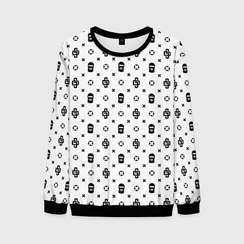 Мужской свитшот Узор White Dope Ski Mask Camo Dope Street Market / 3D-Черный – фото 1