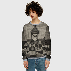 Свитшот мужской Старинные шахматы, цвет: 3D-меланж — фото 2