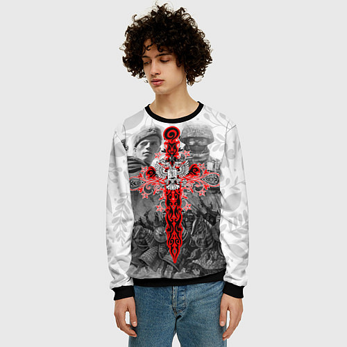 Мужской свитшот Меч-герб 2022 / 3D-Черный – фото 3