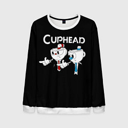 Свитшот мужской Cuphead грозные ребята из Криминального чтива, цвет: 3D-белый