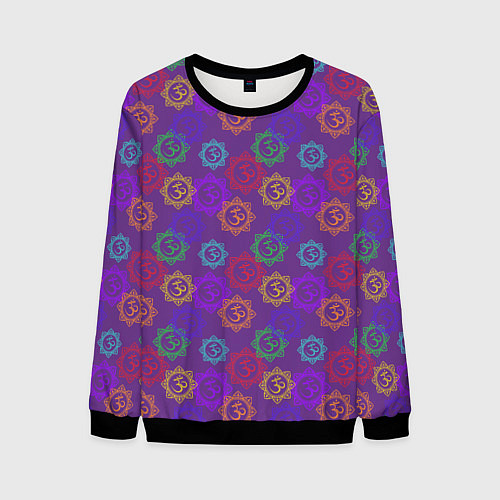 Мужской свитшот Мантра ОМ - Аум / 3D-Черный – фото 1