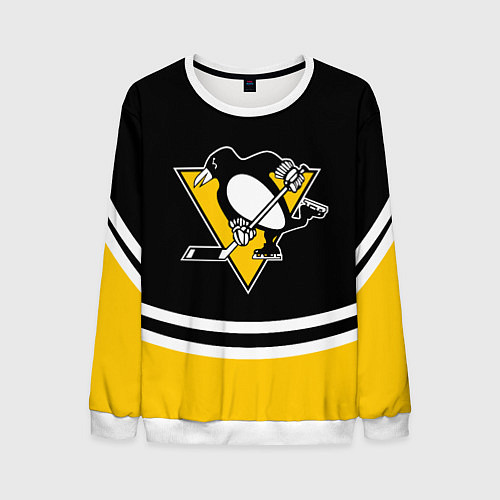 Мужской свитшот Pittsburgh Penguins Питтсбург Пингвинз / 3D-Белый – фото 1