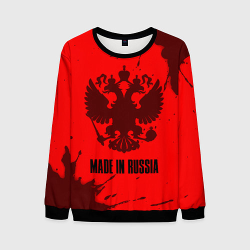 Мужской свитшот RUSSIA - ГЕРБ Made In Russia Брызги / 3D-Черный – фото 1