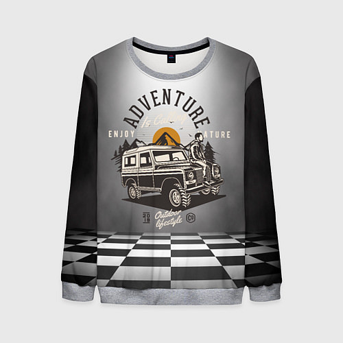 Мужской свитшот Путешествие на джипе / 3D-Меланж – фото 1