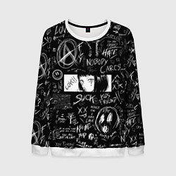 Свитшот мужской Аниме Анархия eyes love, цвет: 3D-белый
