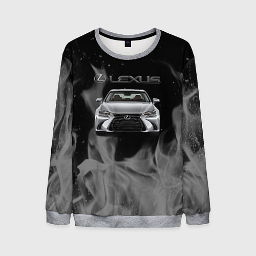 Мужской свитшот Lexus лексус огонь / 3D-Меланж – фото 1