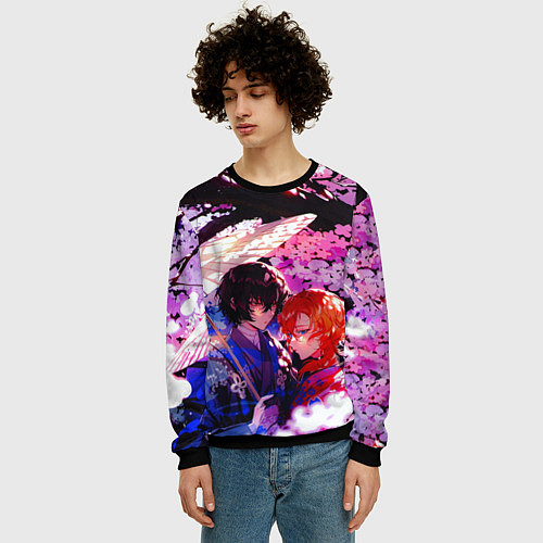 Мужской свитшот Чуя и дазай проза бродячих псов / 3D-Черный – фото 3