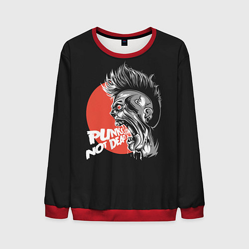 Мужской свитшот PUNKS NOT DEAD - Панк / 3D-Красный – фото 1