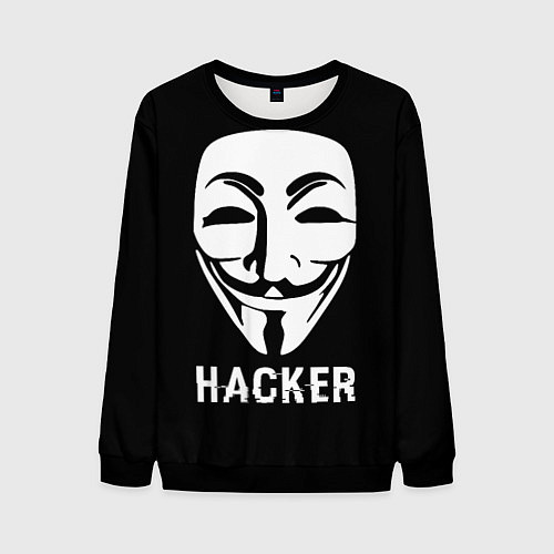 Мужской свитшот HACKER Маска V / 3D-Черный – фото 1