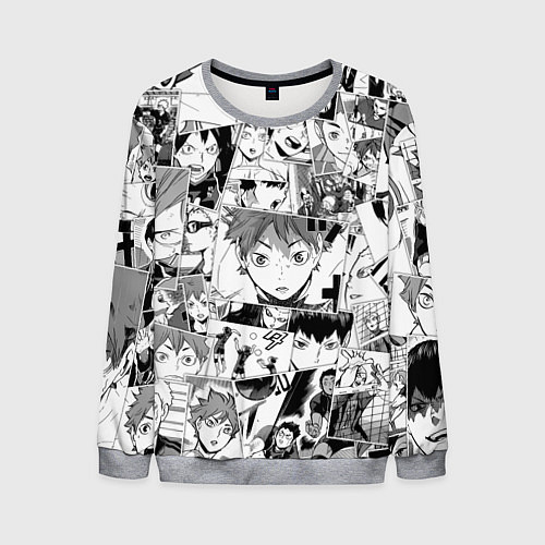 Мужской свитшот Волейбол!! pattern / 3D-Меланж – фото 1