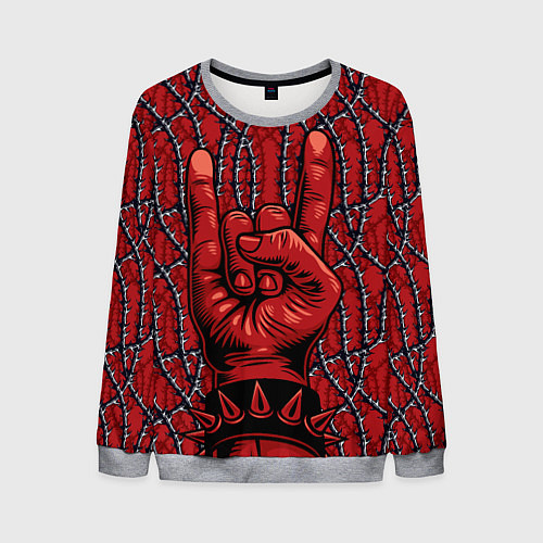 Мужской свитшот Рок-н-ролл рулит / 3D-Меланж – фото 1